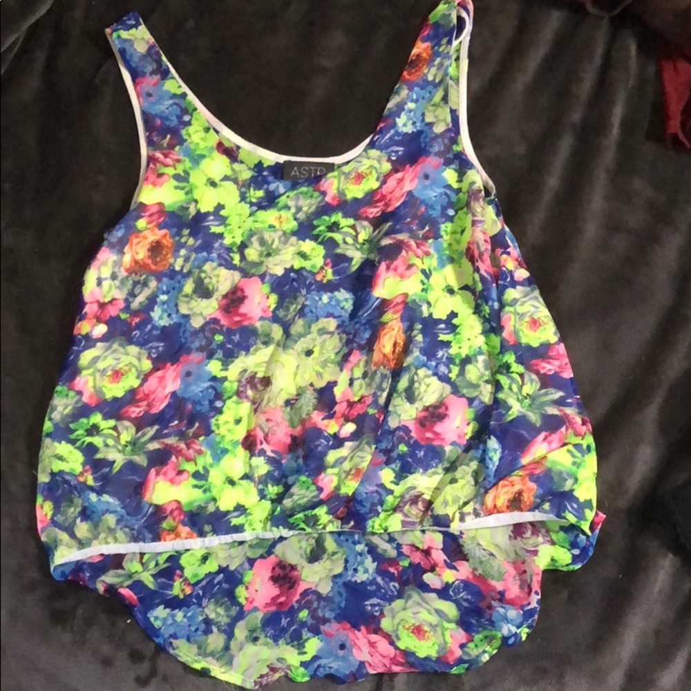 Floral high-low blouse